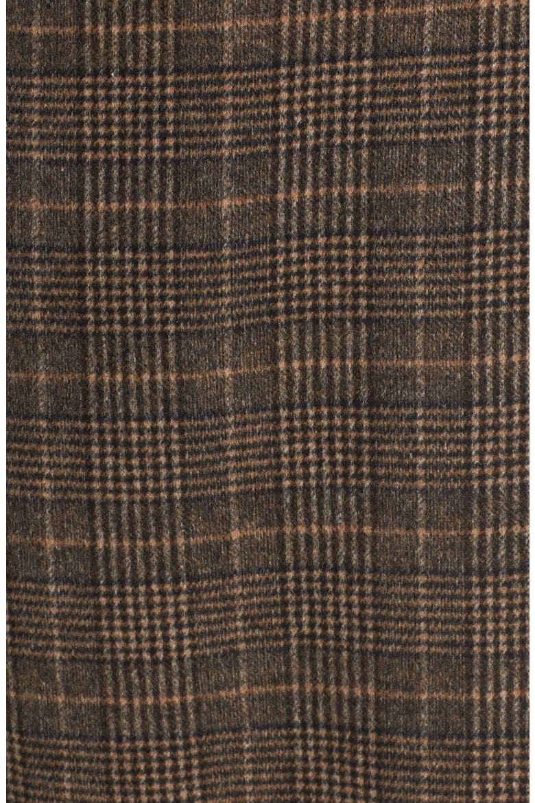 Double Face Plaid Wool Blend Coat, Alternate, color, BROWN PLAID