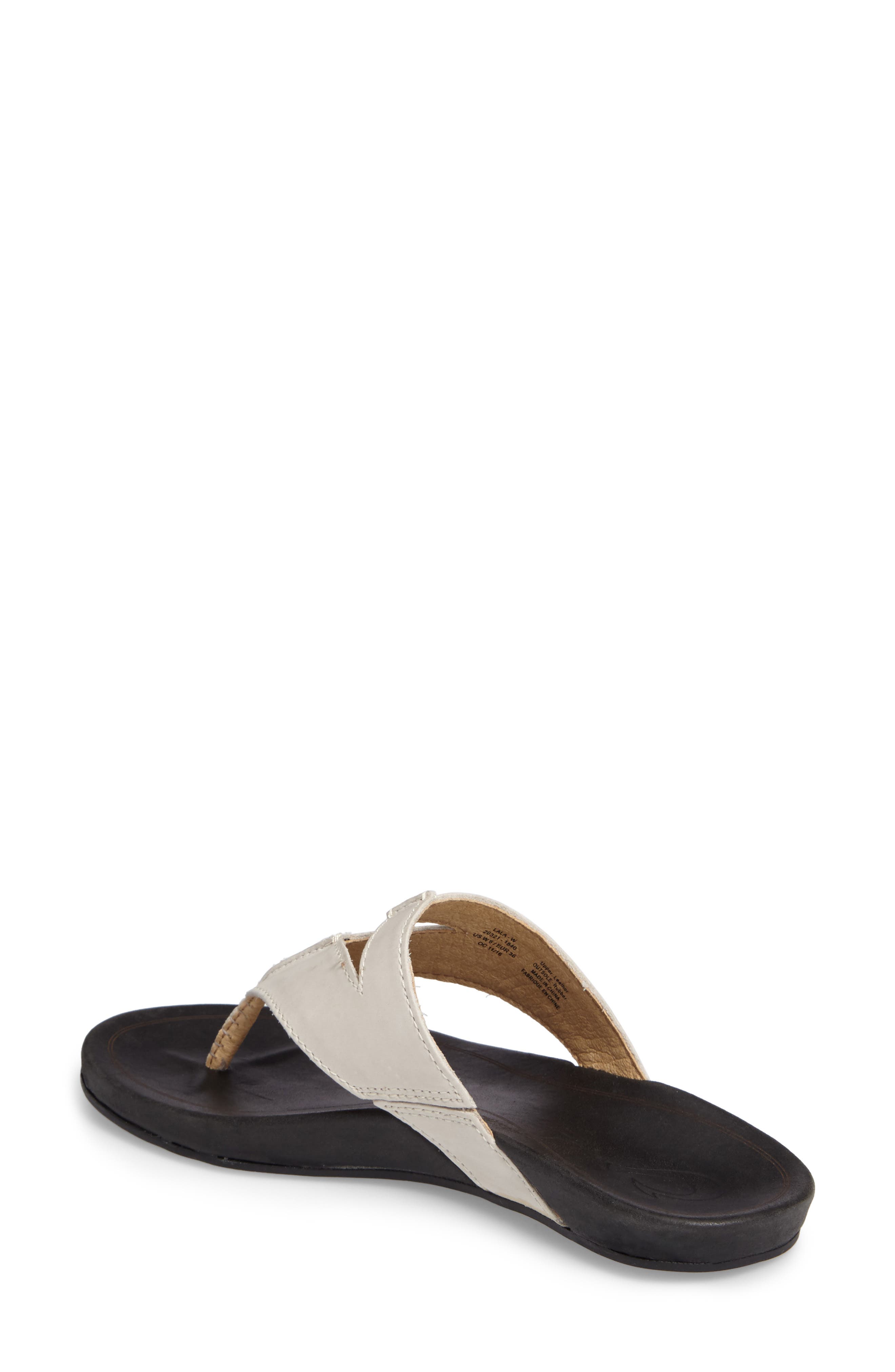 Lala Flip Flop, Alternate, color, OFF WHITE/ BLACK LEATHER