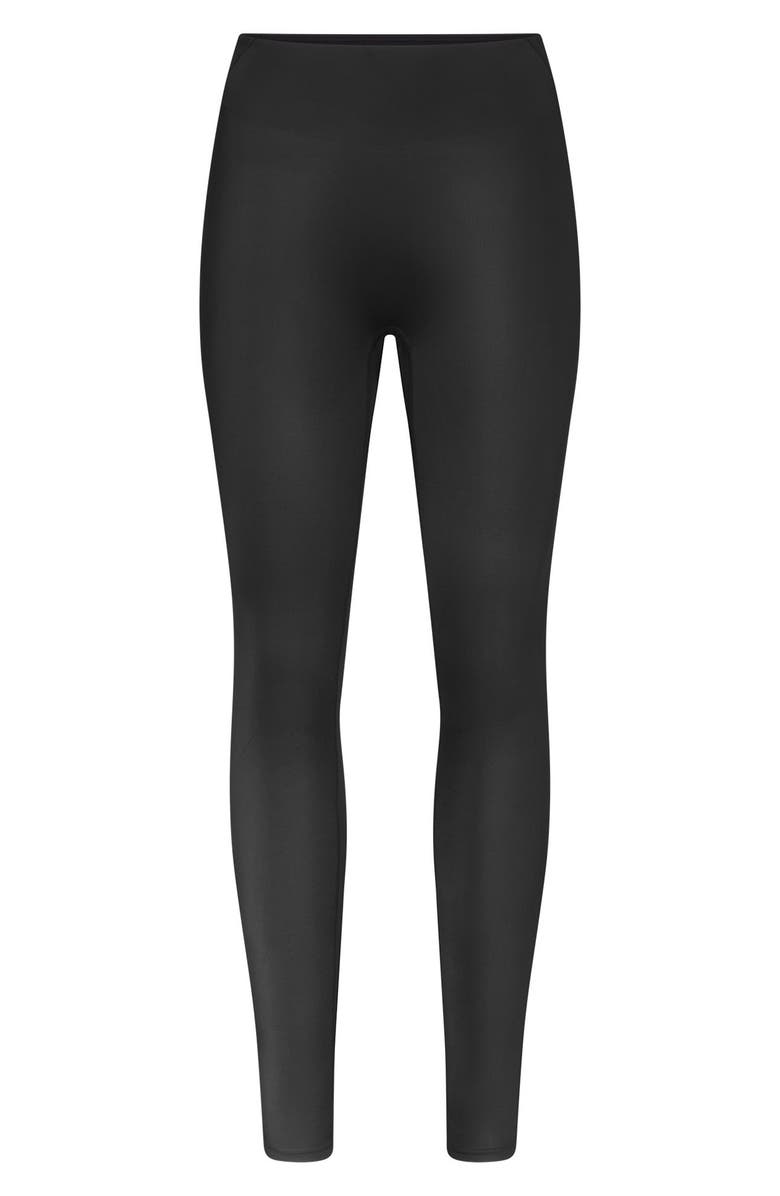 NikeSKIMS Bonded Waist Leggings, Alternate, color, Obsidian