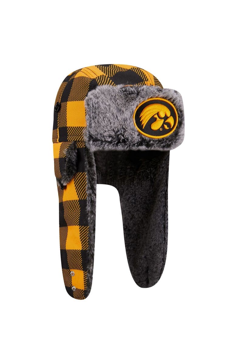 New Era Men's New Era Black Iowa Hawkeyes Plaid Trapper Hat, Alternate, color, 