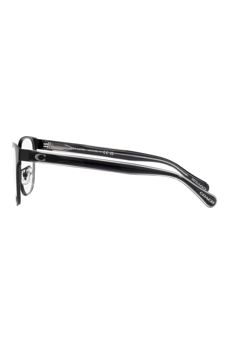 53mm Square Optical Glasses, Alternate, color, SHINY BLACK