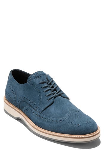 Cole Haan Morse Grand Wingtip Derby In Blue
