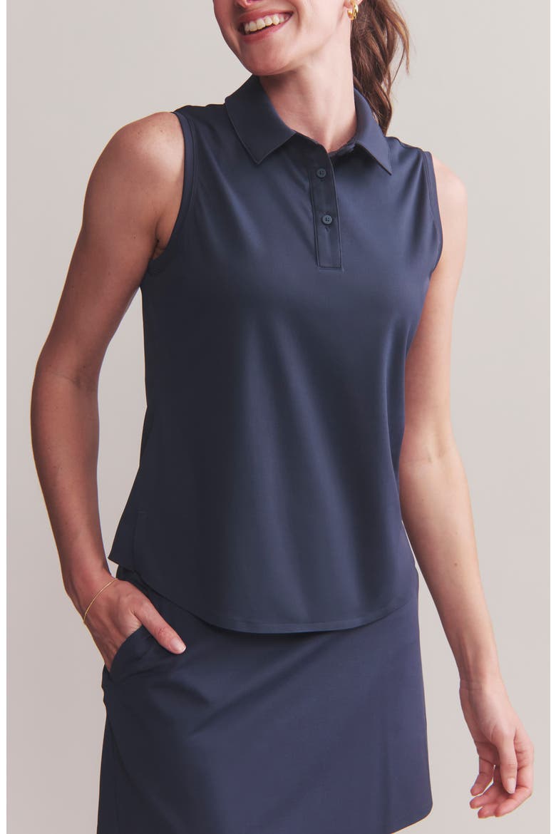 Course to Court Sleeveless Polo, Main, color, NAVY BLUE