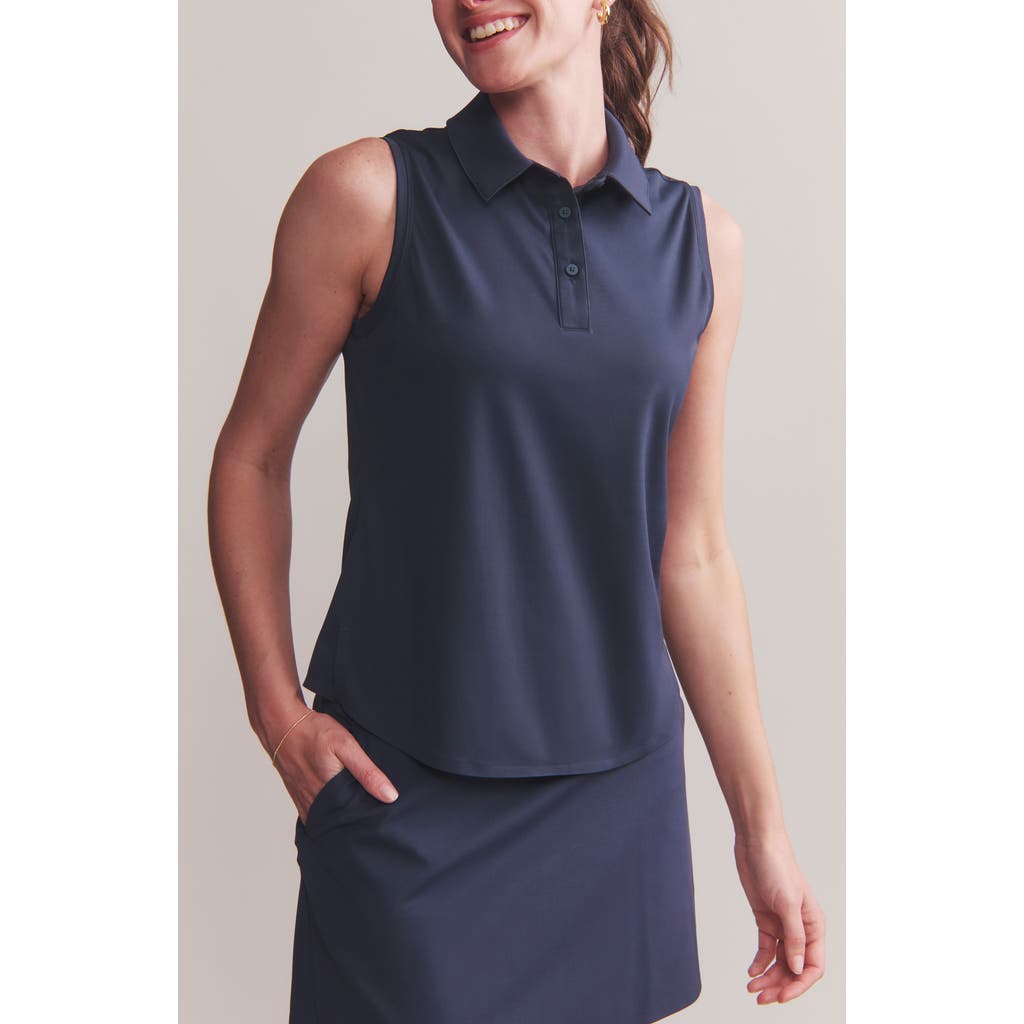 Shop Rhone Course To Court Sleeveless Polo In Navy Blue