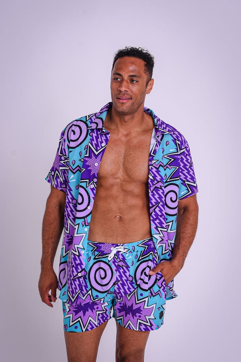 Fresh Prince Men's Short Sleeve Shirt, Main, color, Open Miscellaneous