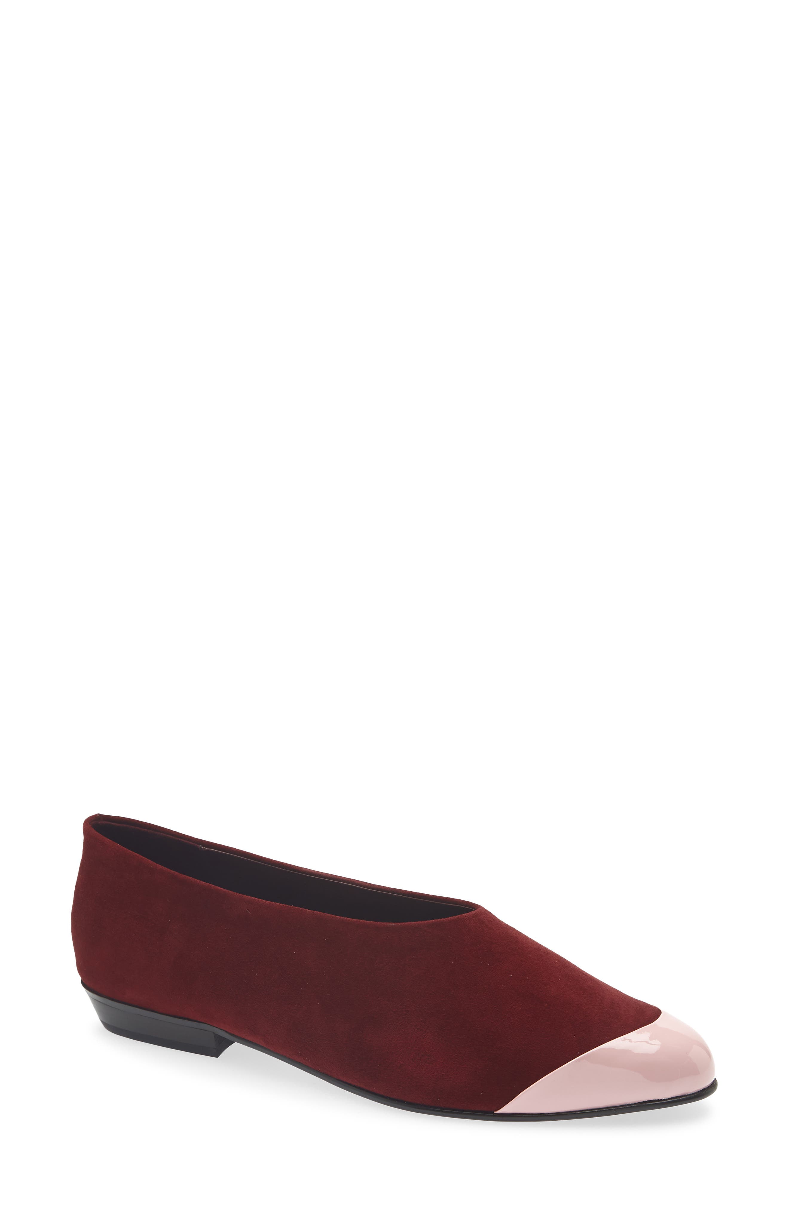 Collene Ballet Flat, Main, color, WINE SUEDE PINK