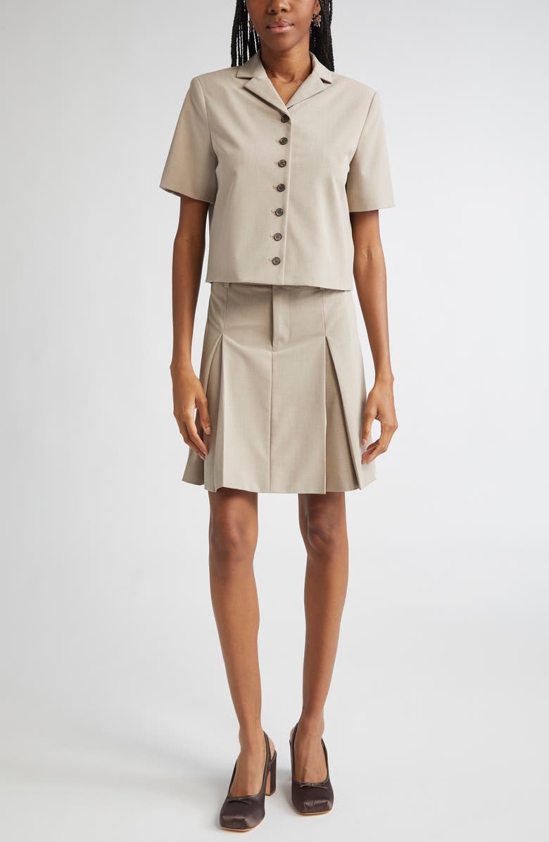 Sandy Liang Jeannie Pleated Skirt, Alternate, color, Taupe