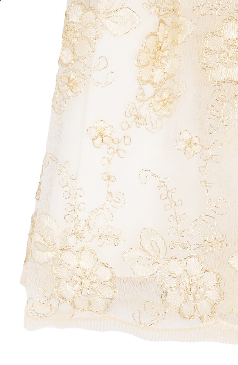 Rare Editions Kids' Mixed Media Party Dress, Alternate, color, Gold