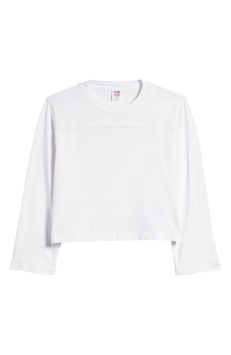 Re/Done Varsity Organic Cotton Blend Crop Top, Alternate, color, 