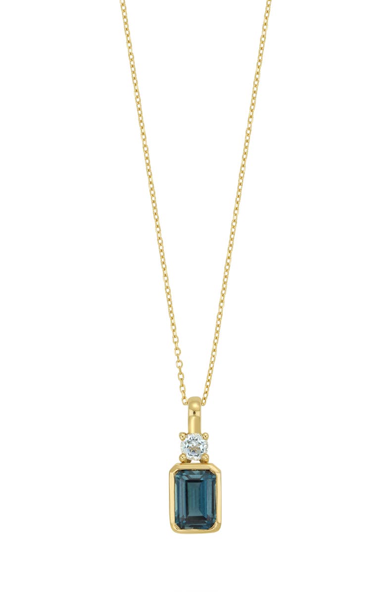 Bony Levy 14K Gold London Blue Topaz Pendant Necklace, Main, color, 