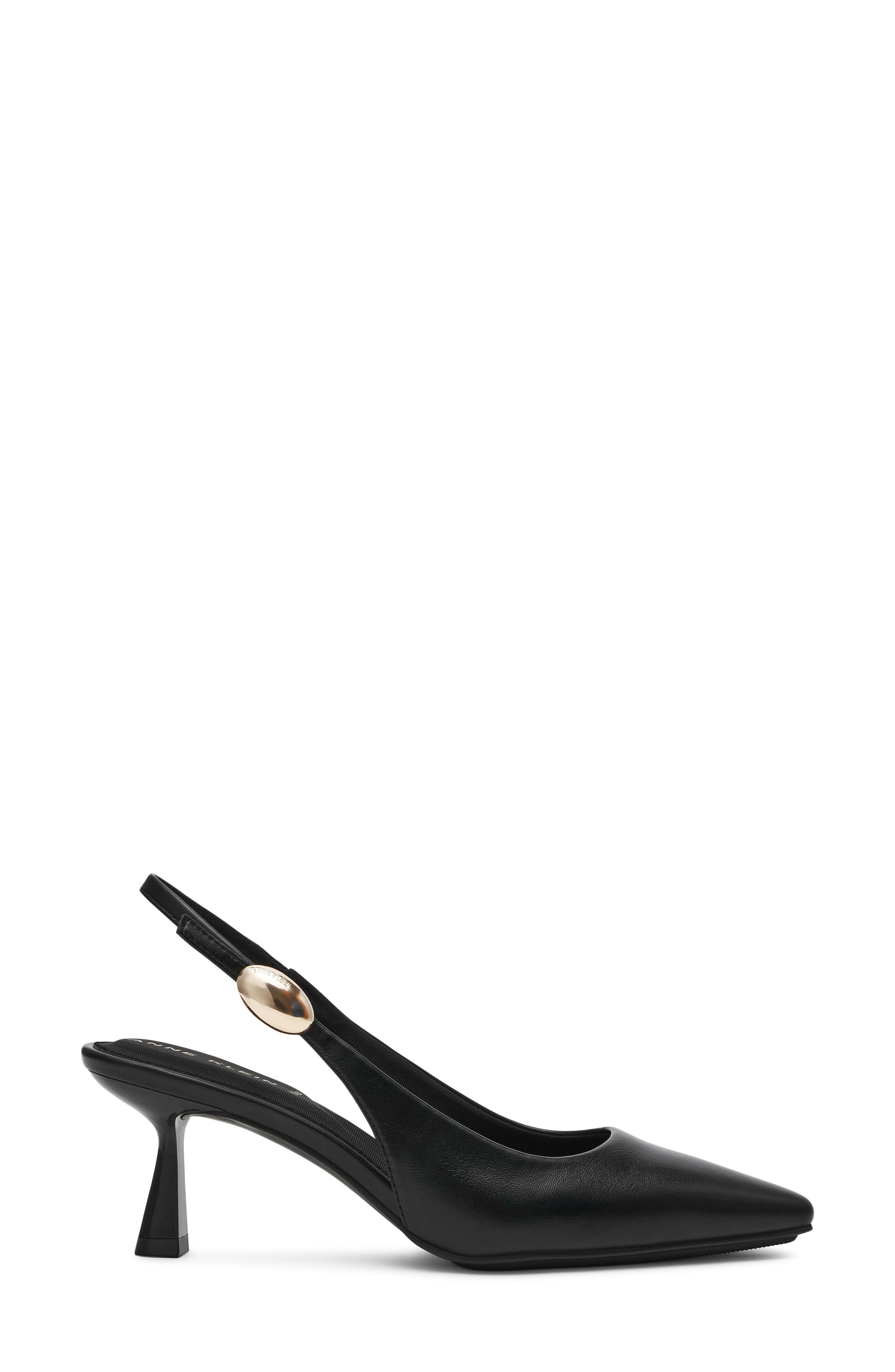 Anne Klein Cynthia Slingback Pump, Alternate, color, Black Smooth