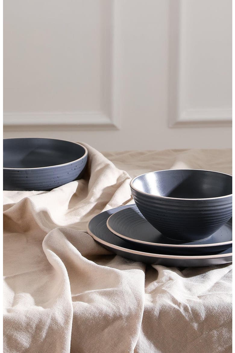 Lauren Stoneware 16-Piece Dinnerware Set, Alternate, color, Charcoal