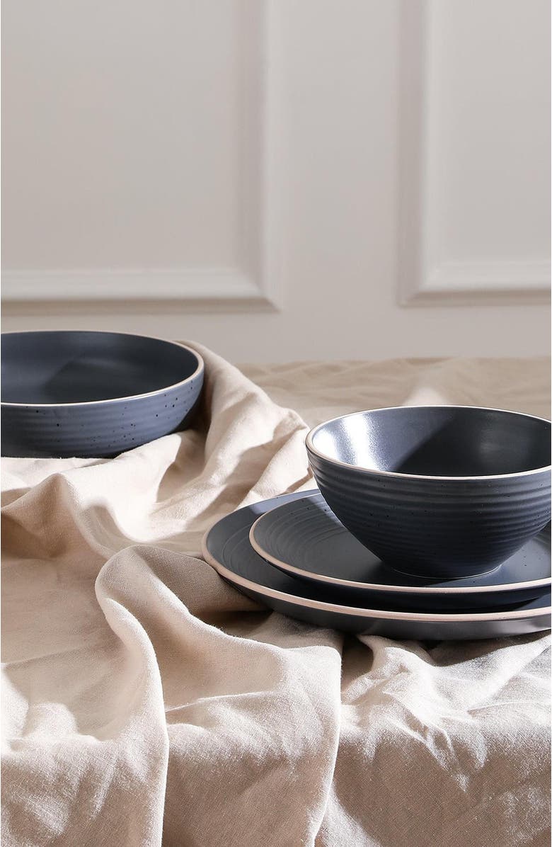 Stone Lain Lauren Stoneware 16-Piece Dinnerware Set, Alternate, color, Charcoal