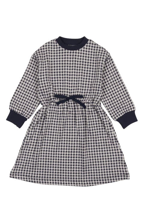 Kids' Gingham Long Sleeve Dress (Toddler)