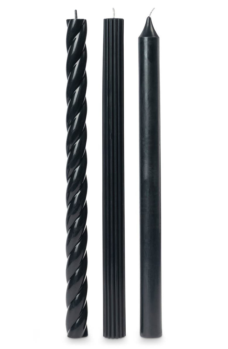 ILLUME<sup>®</sup> Assorted 3-Pack Taper Candles, Main, color, Black