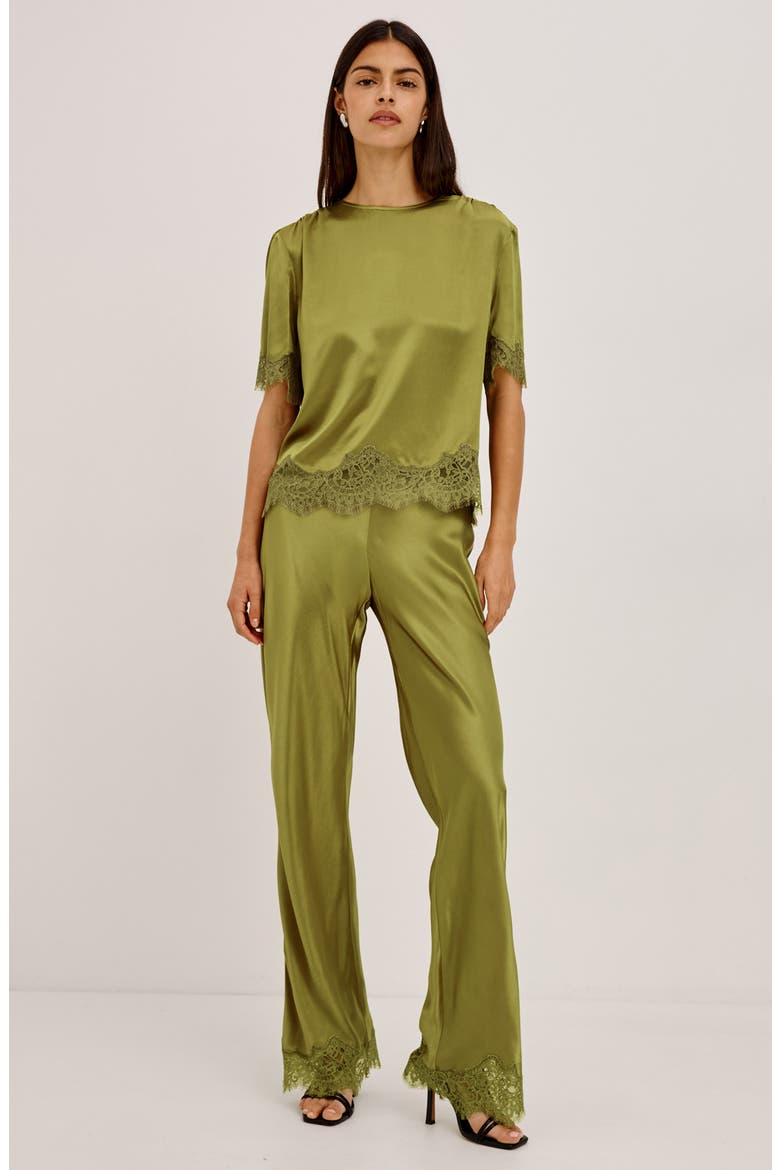 Sonora Lace Trim Top, Alternate, color, CELERY