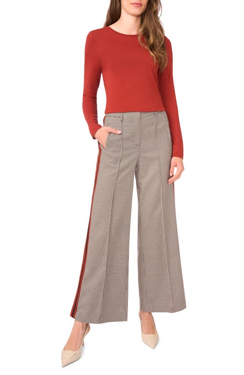 Halogen ® Side Stripe Houndstooth Pants In White