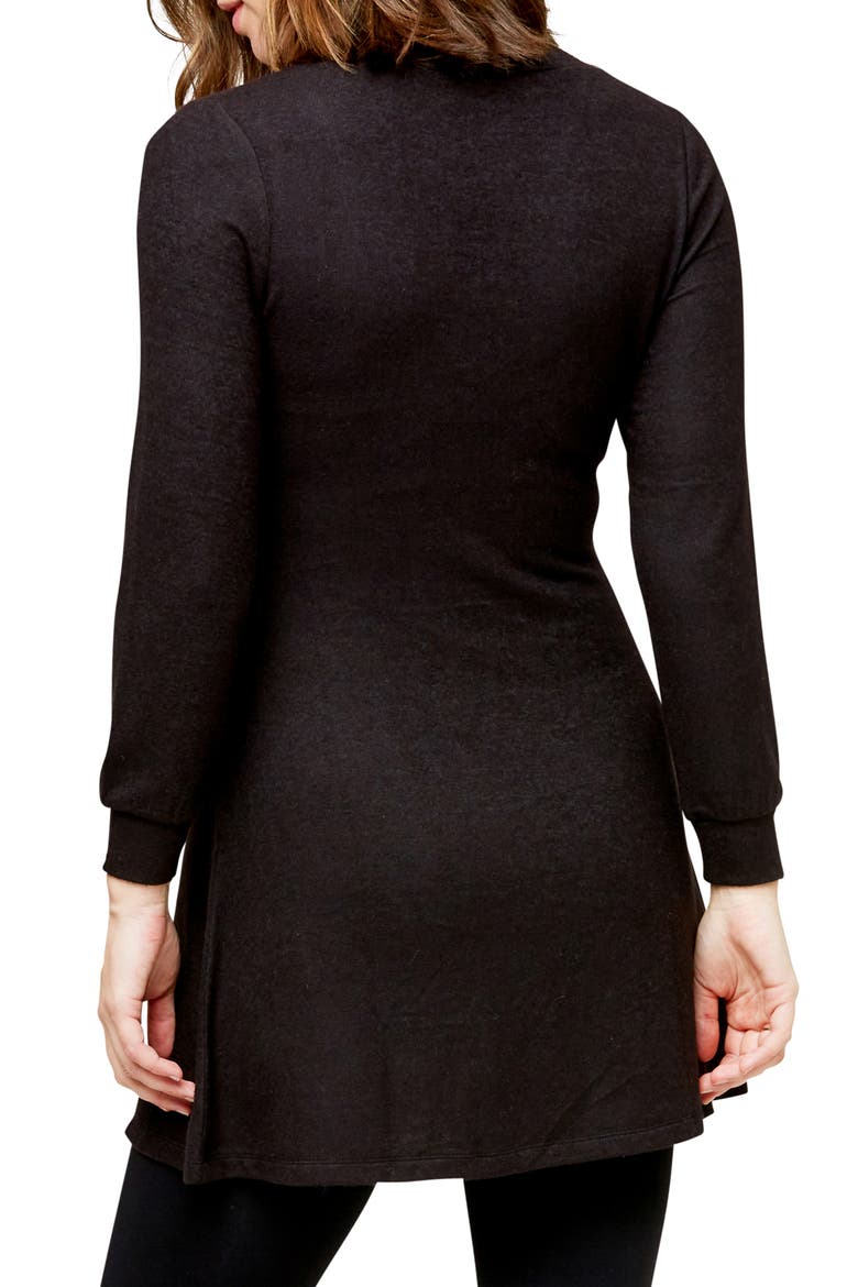 Luna Maternity/Nursing Sweater, Alternate, color, BLACK HACCI