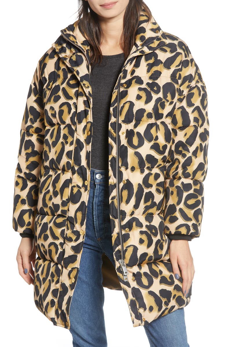 Scotch & Soda Animal Print Puffer Jacket, Main, color,