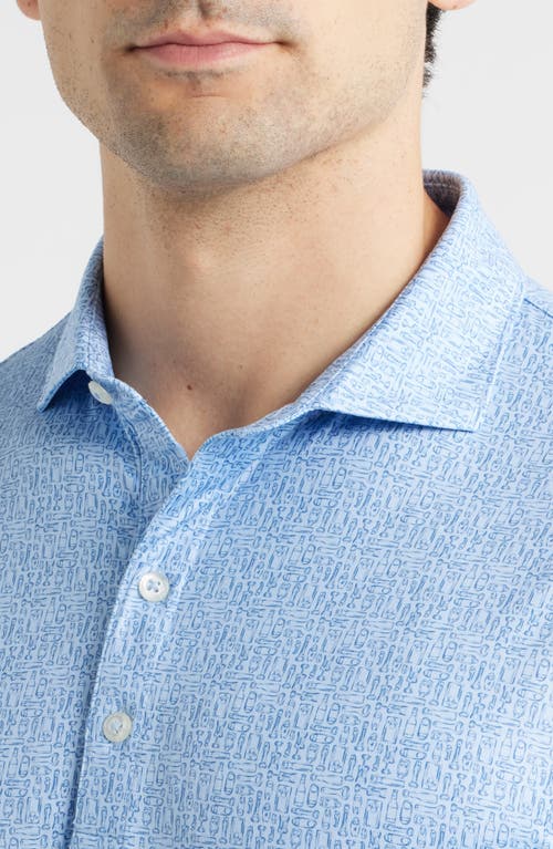 Johnnie-o Popping Tops Beverage Opener Print Featherweight Performance Polo In Blue