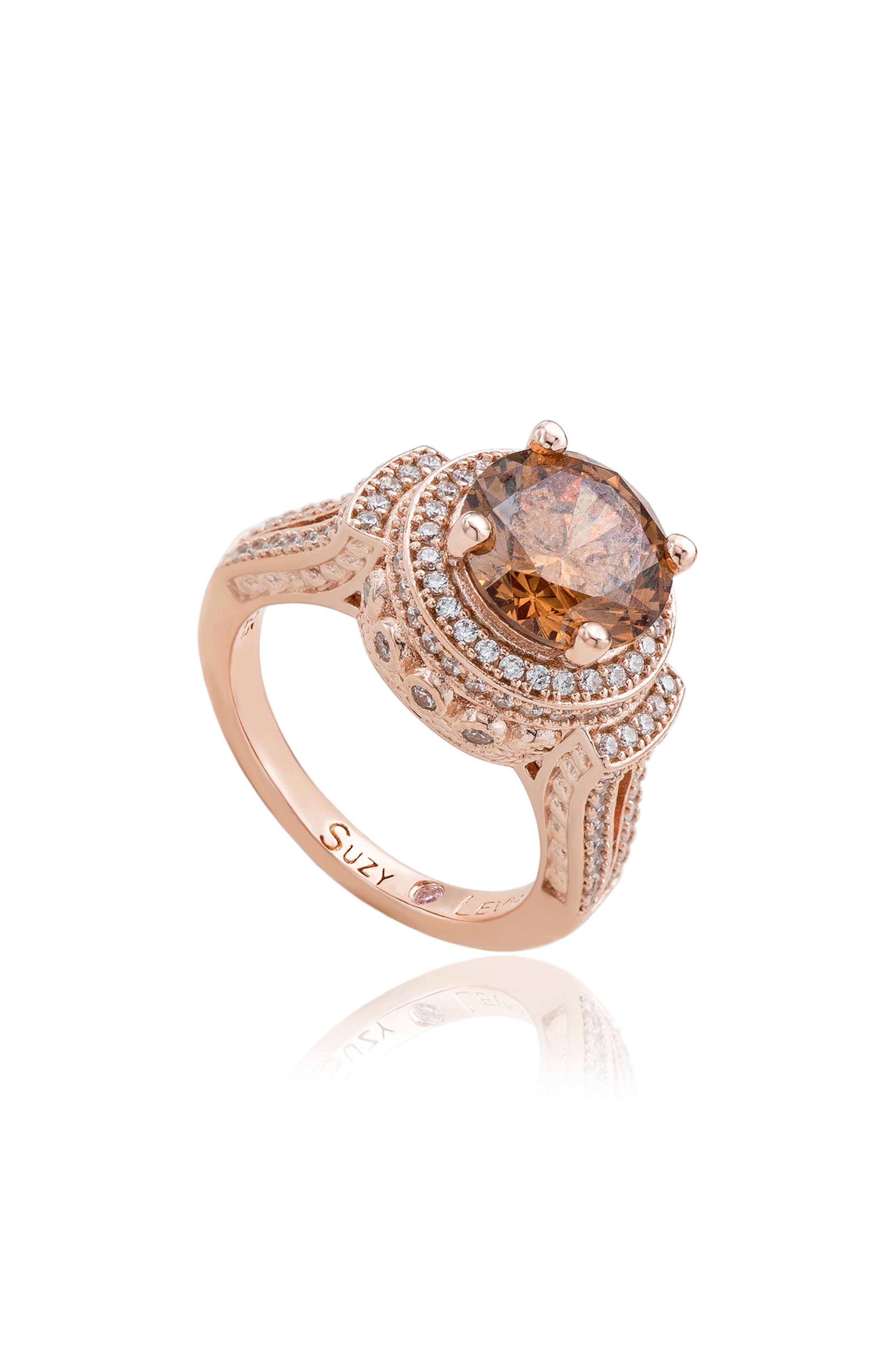 Sterling Silver Cubic Zirconia Pave Engagement Ring