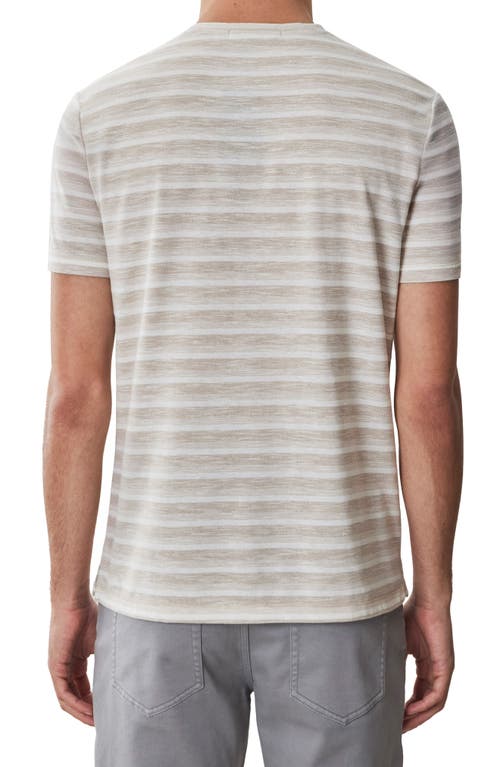 Robert Barakett Hockney Stripe Short Sleeve Crewneck T-shirt In Tan