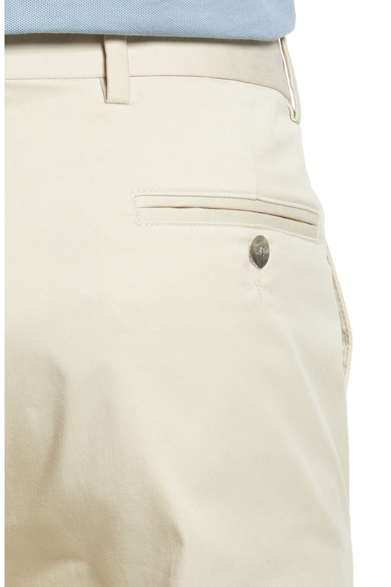 Charleston Flat Front Stretch Cotton Khakis, Alternate, color, STONE