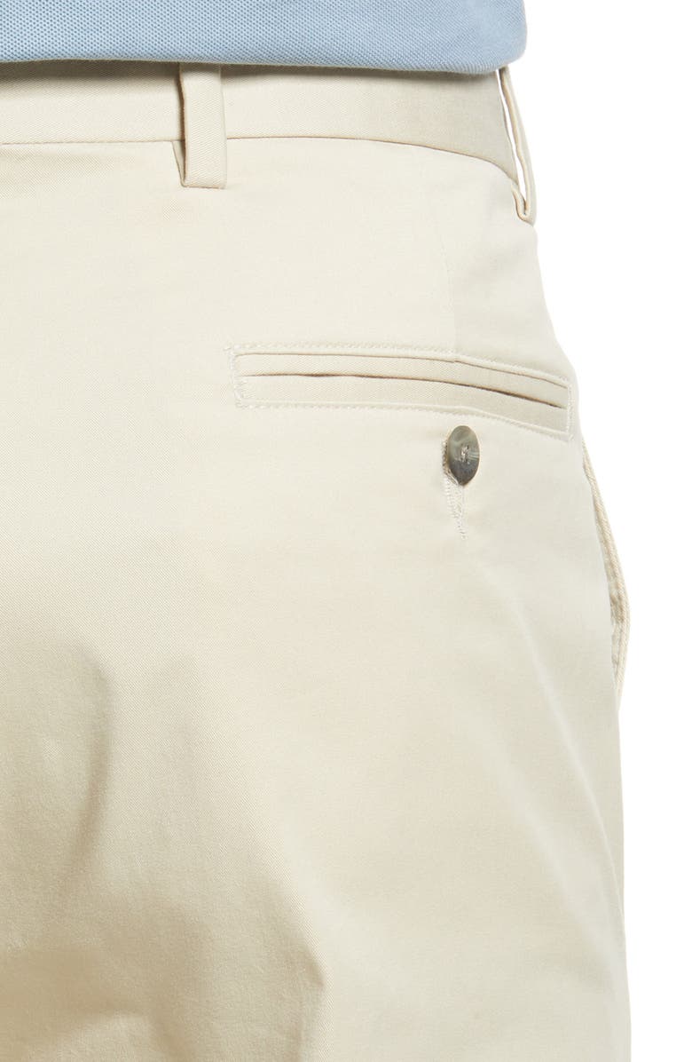 Berle Charleston Flat Front Stretch Cotton Khakis, Alternate, color, Stone