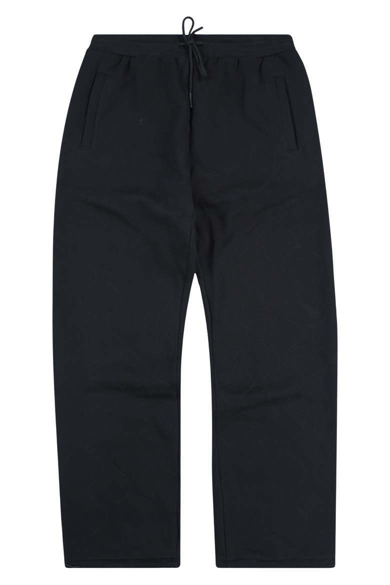 Wave Quilted Graphic Sweatpants, Alternate, color, BLACK