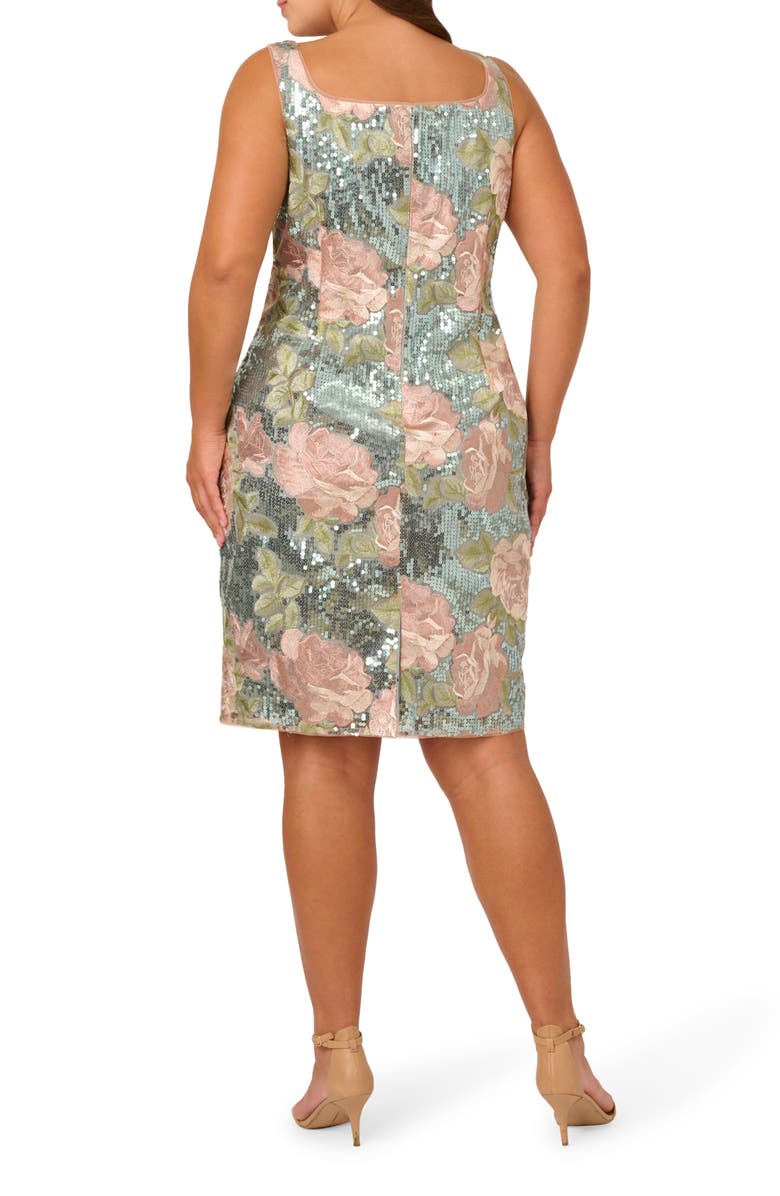 Adrianna Papell Sequin Embroidery Sheath Cocktail Dress, Alternate, color,