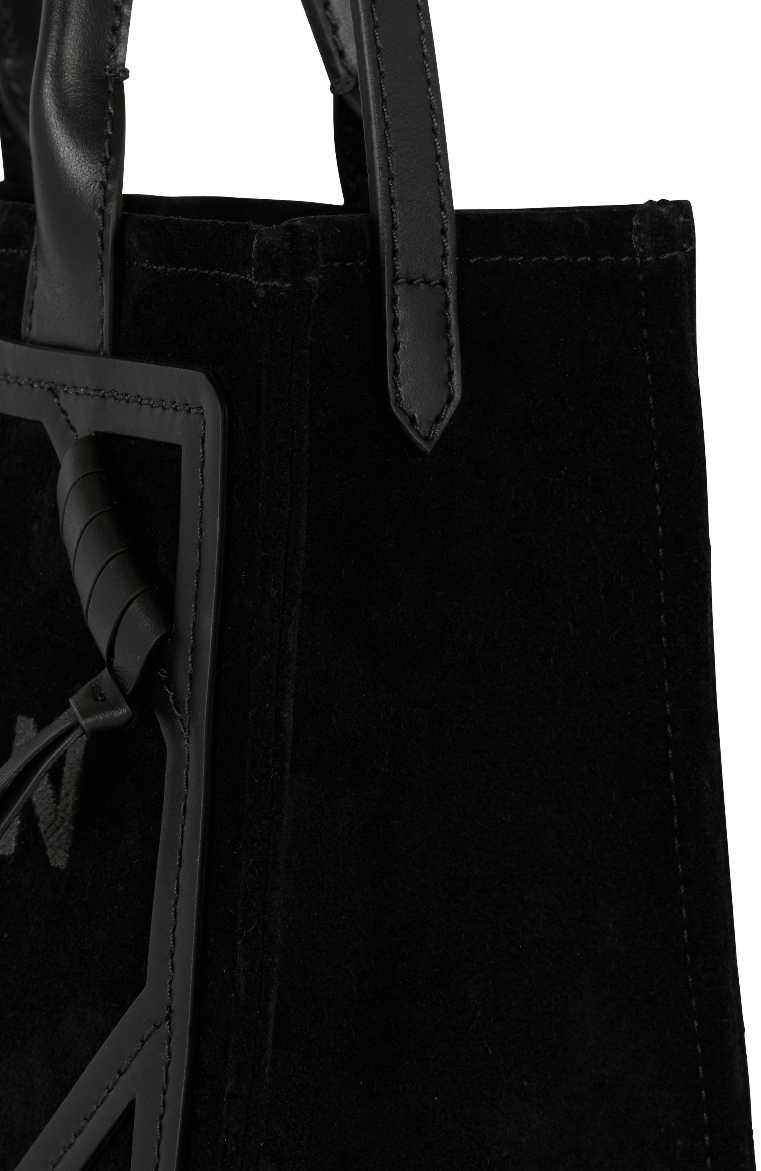 Balmain Small Suede B-Army Tote Bag, Alternate, color, 