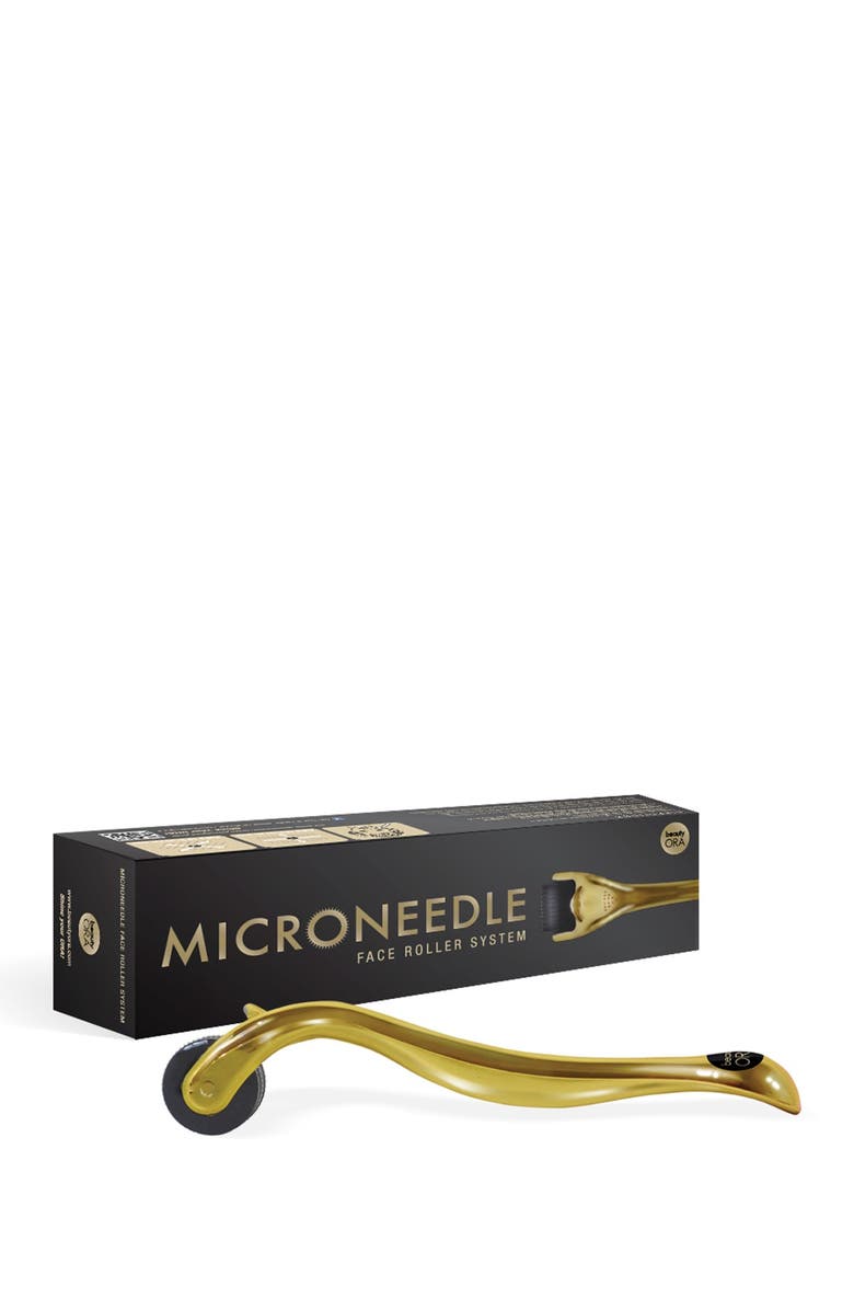 ORA Gold Deluxe Microneedle Dermal Roller System - Gold Handle/Black Head - 0.25mm Needle Depth, Alternate, color,
