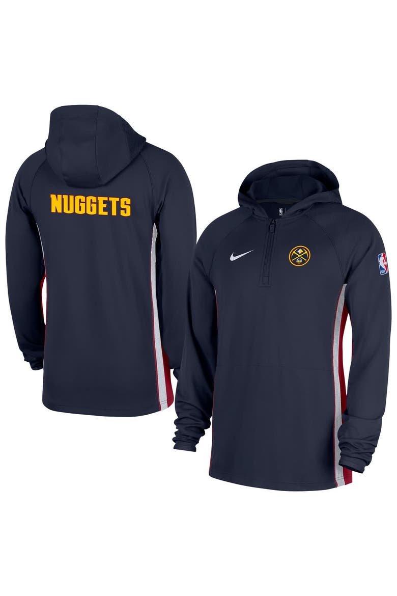 Men's Nike  Navy Denver Nuggets Authentic On Court Zone Quarter-Zip Dri-FIT Hoodie Jacket, Main, color, Navy