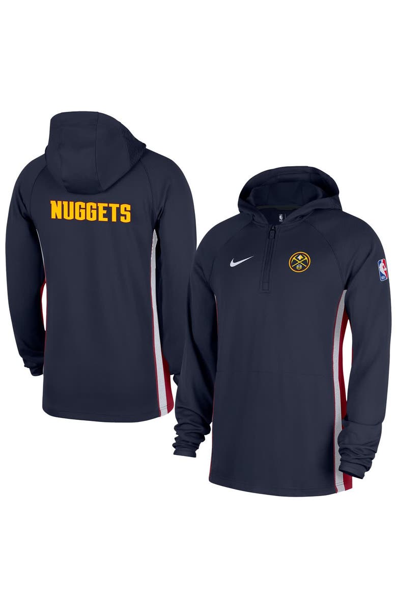 Nike Men's Nike  Navy Denver Nuggets Authentic On Court Zone Quarter-Zip Dri-FIT Hoodie Jacket, Main, color, Navy