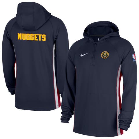 Men's Nike  Navy Denver Nuggets Authentic On Court Zone Quarter-Zip Dri-FIT Hoodie Jacket