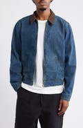 BDG Urban Outfitters Denim Harrington Jacket with Corduroy Collar