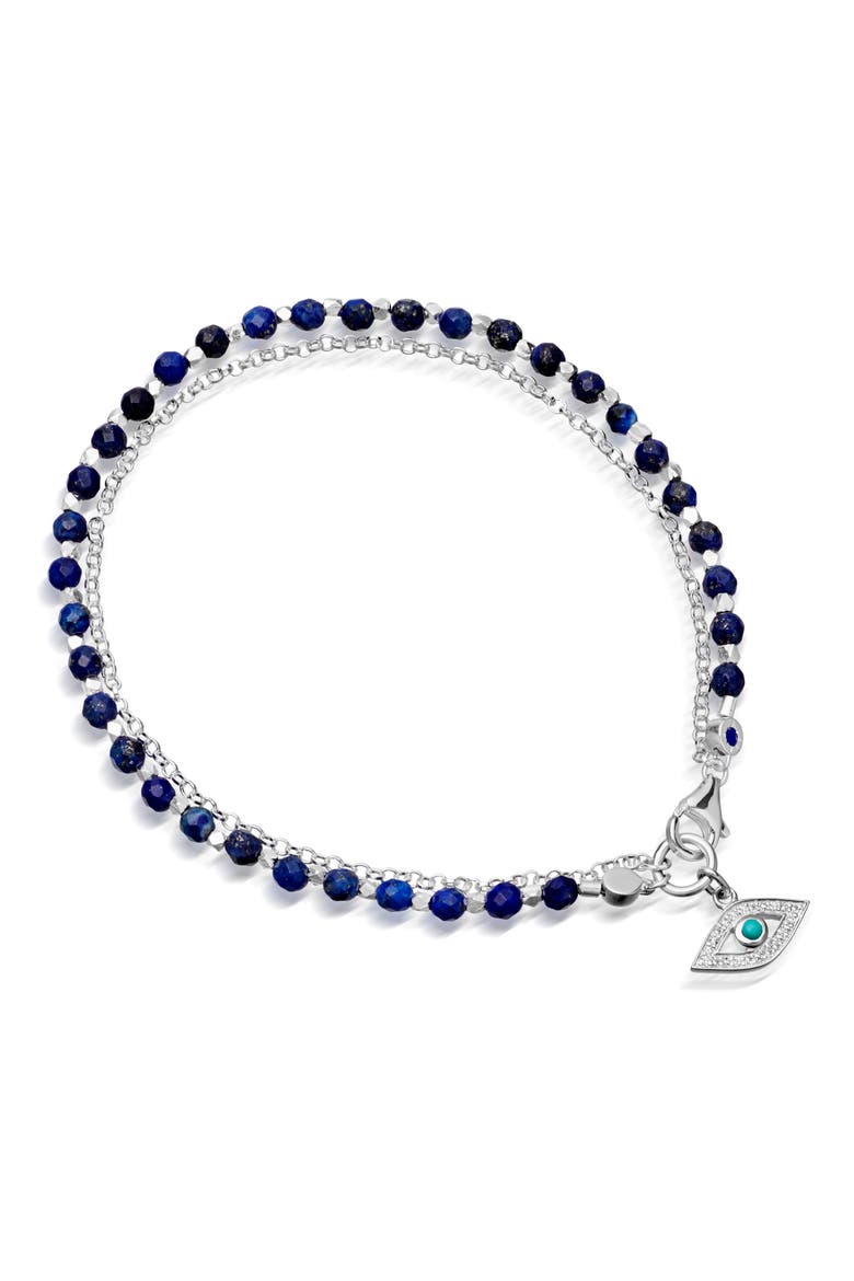 Evil Eye Biography Bracelet, Main, color, STERLING SILVER/ BLUE