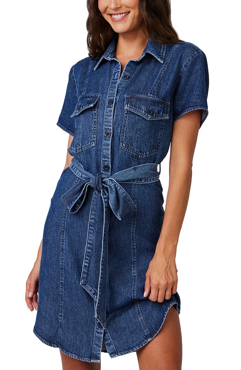 Bella Dahl Short Sleeve Denim Shirtdress, Alternate, color,