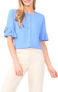 CeCe Bow Sleeve Button-Up Top