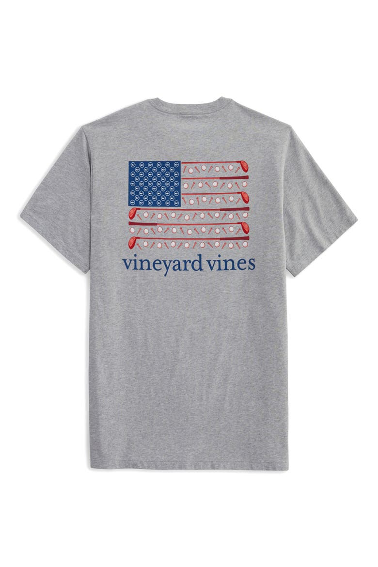 Men's Golf Flag Cotton Graphic Pocket Tee, Alternate, color, GREY HEATHER