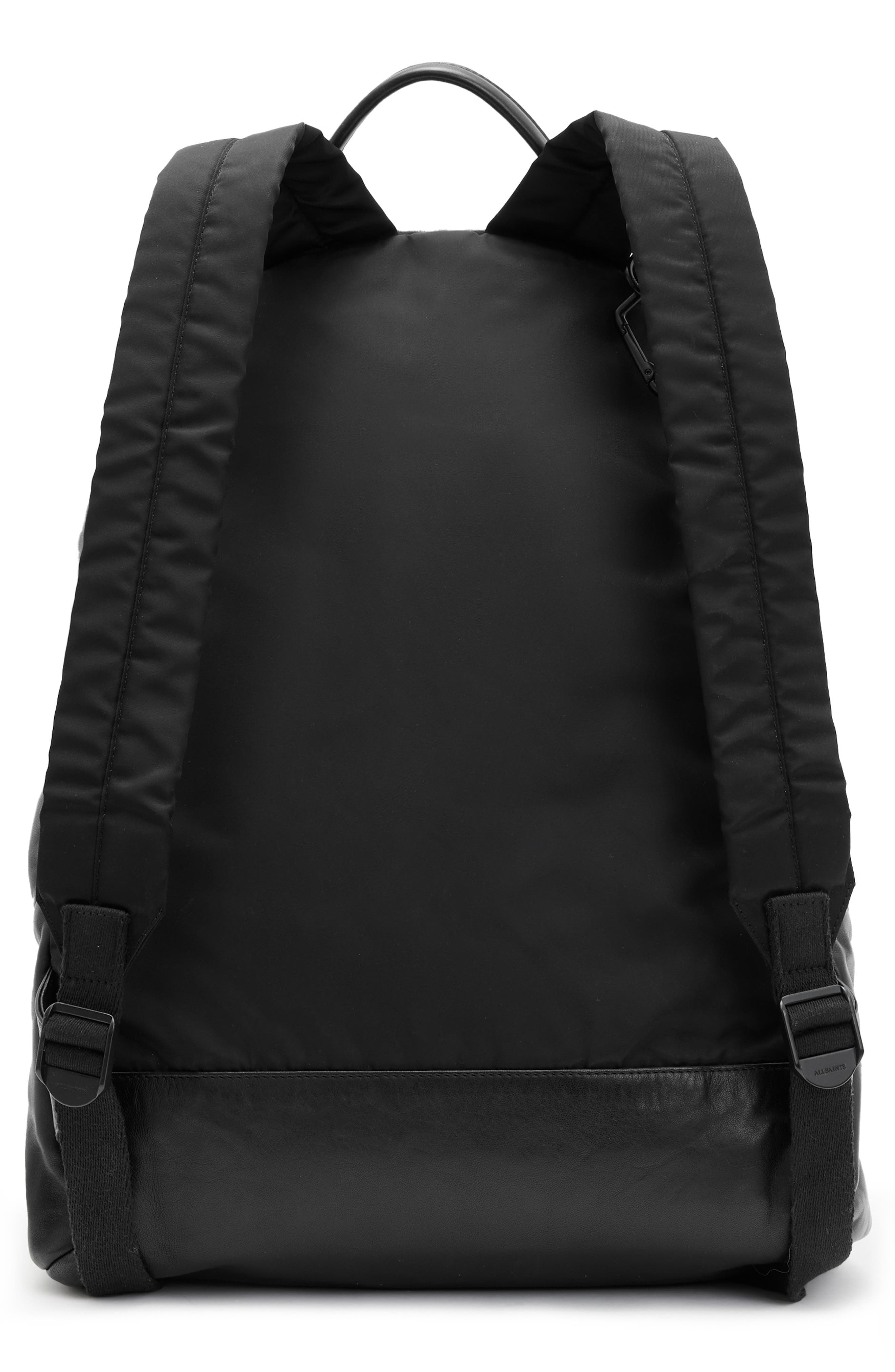 AllSaints Carabiner Leather Backpack, Alternate, color, 