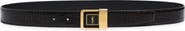 Saint Laurent La 66 Buckle Croc Embossed Leather Belt