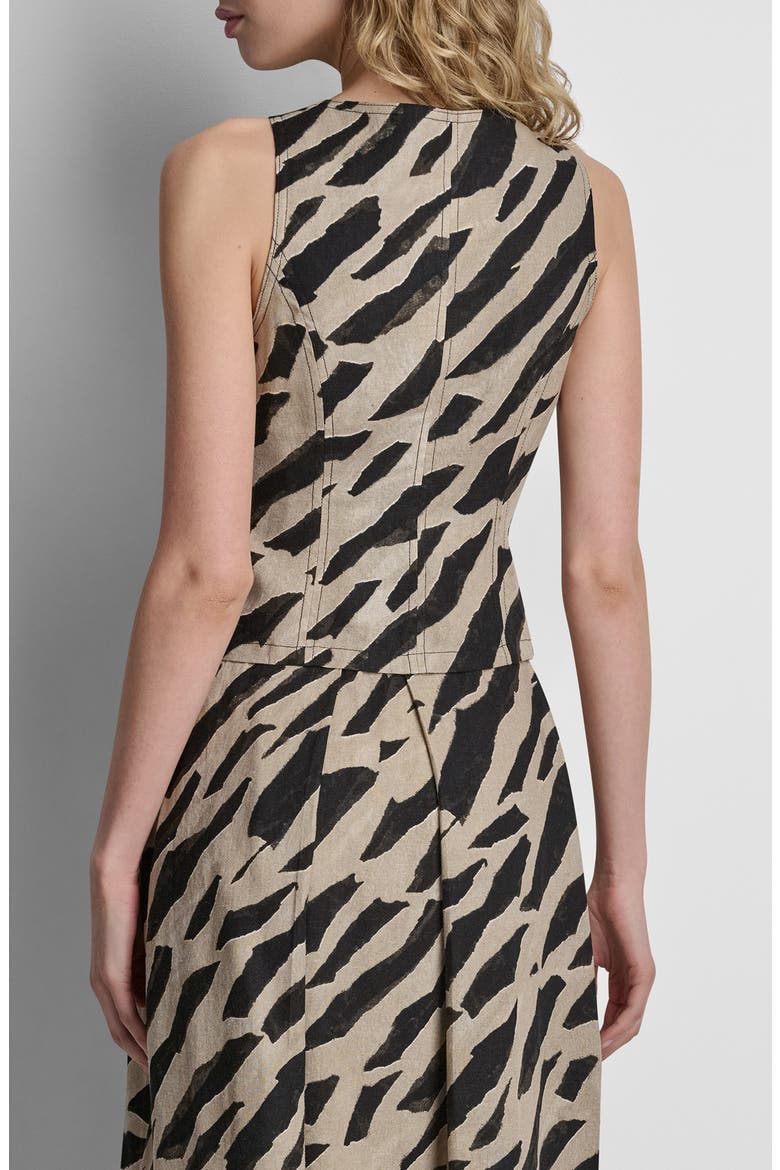 Animal Print Sleeveless Zip Top, Alternate, color, GEO ANIMAL