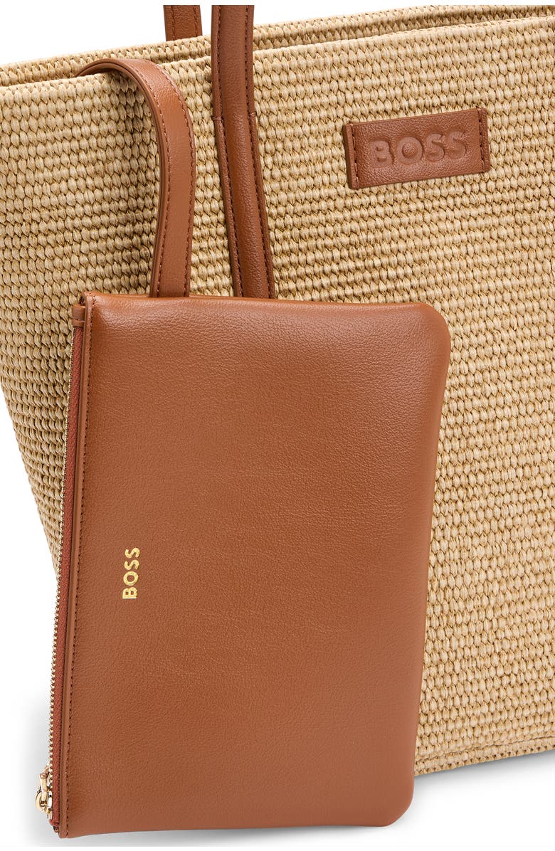 BOSS Palmah Faux Raffia Tote, Alternate, color,