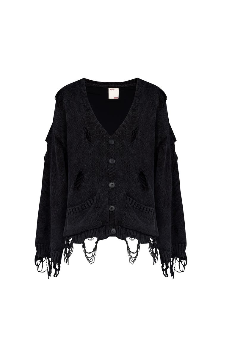 PCFG Your *Itch Ripped Knit Cardigan, Alternate, color, Black