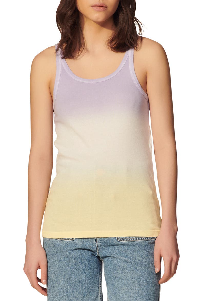 Elton Ombré Cotton Tank, Main, color, ECRU / PARME