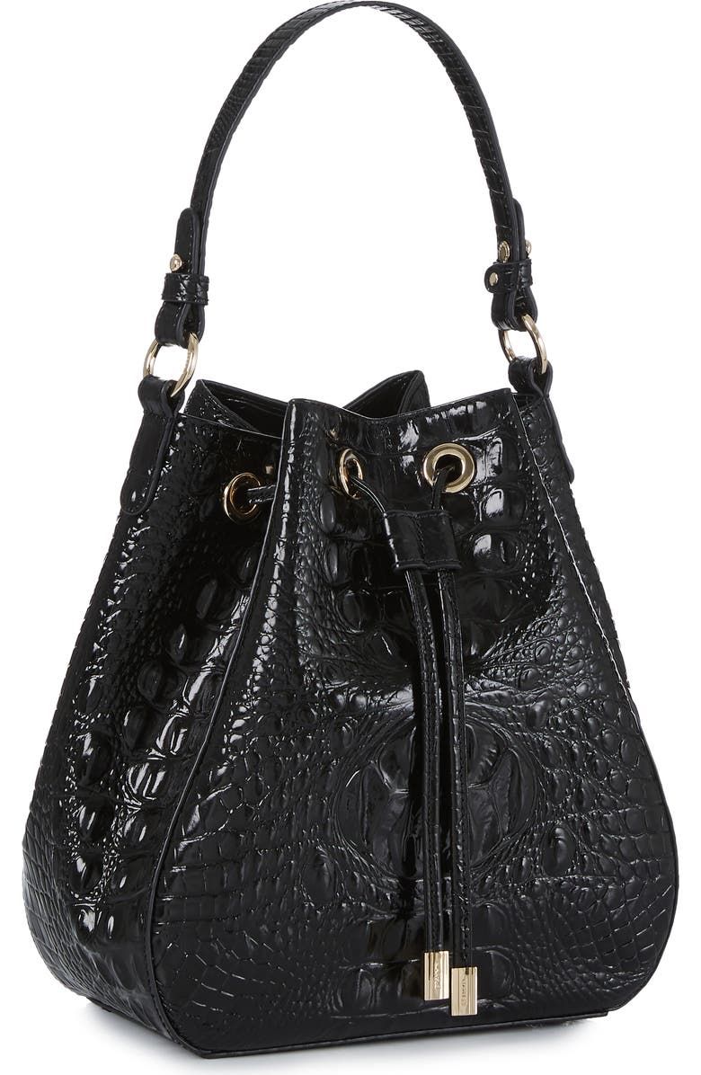 Brahmin Melinda Croc Embossed Leather Bucket Bag, Alternate, color,