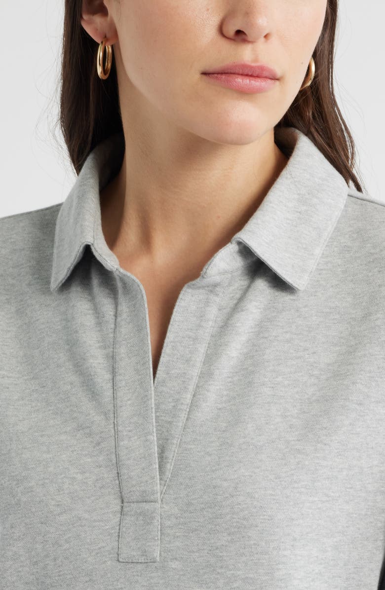 Caslon<sup>®</sup> Long Sleeve French Terry Polo Dress, Alternate, color, 