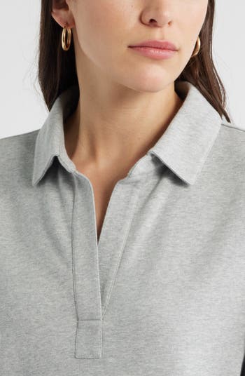 Caslon® Long Sleeve French Terry Polo Dress | Nordstrom