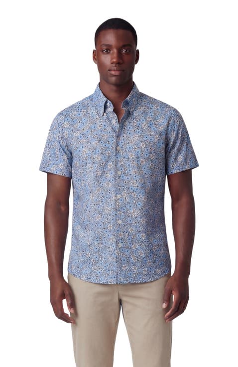 Floral Field Mens Printed Button Up Shirt